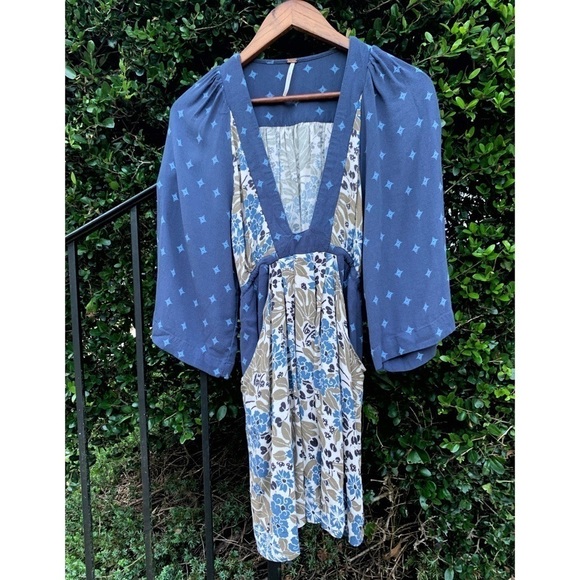 Free People Talulla printed floral mini dress - Picture 2 of 4